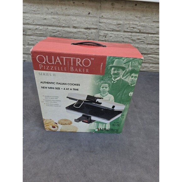 NEW VillaWare Quattro Pizzelle Baker Series II #3850 New 3” Italian Cookie Maker - Picture 4 of 5
